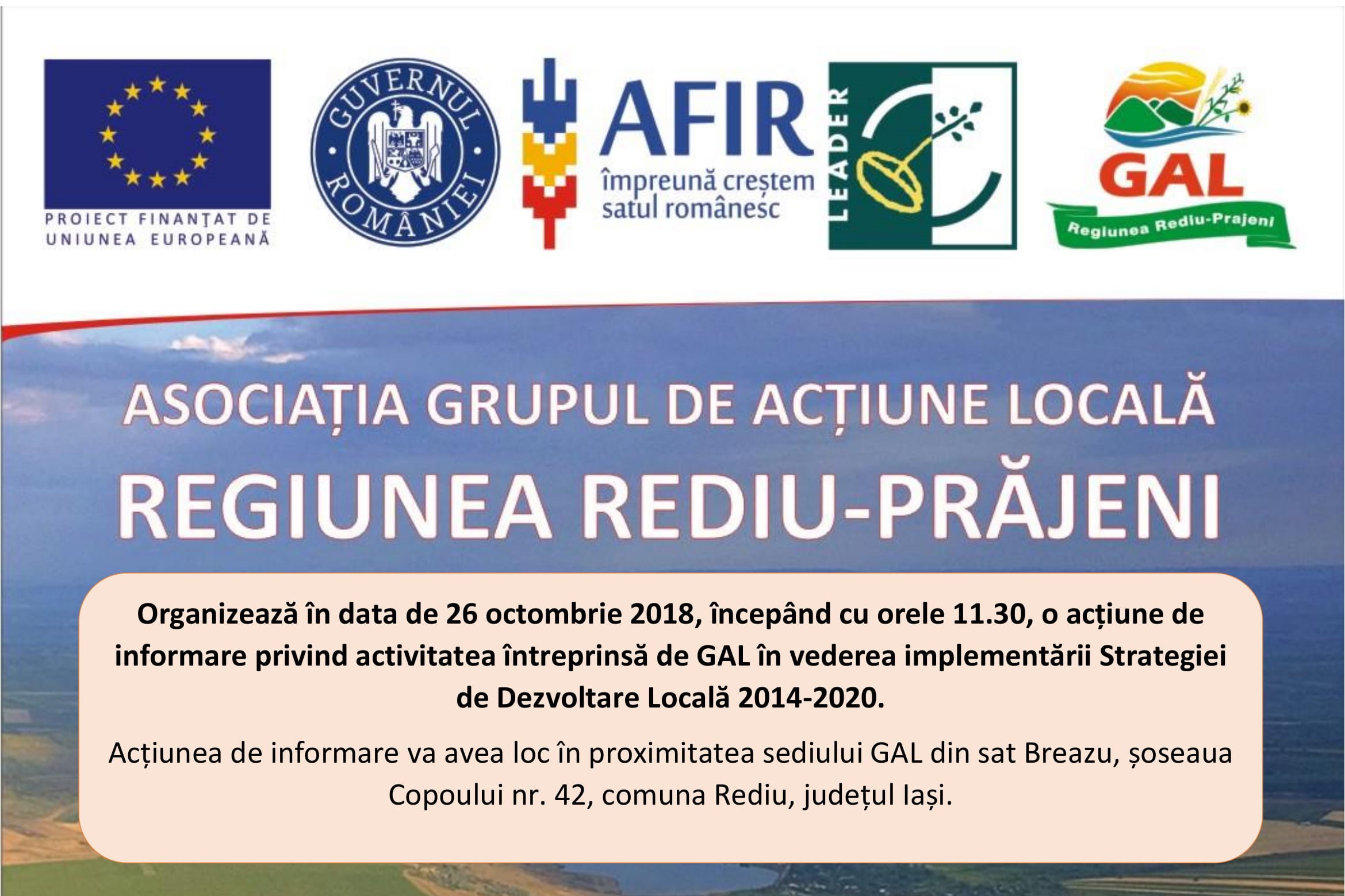 INFORMAREA TERITORIULUI – BREAZU – 26.10.2018