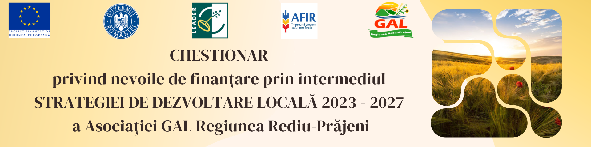 CHESTIONAR – Sondarea opiniei în vederea elaborării Strategiei de Dezvoltare Locală 2023-2027