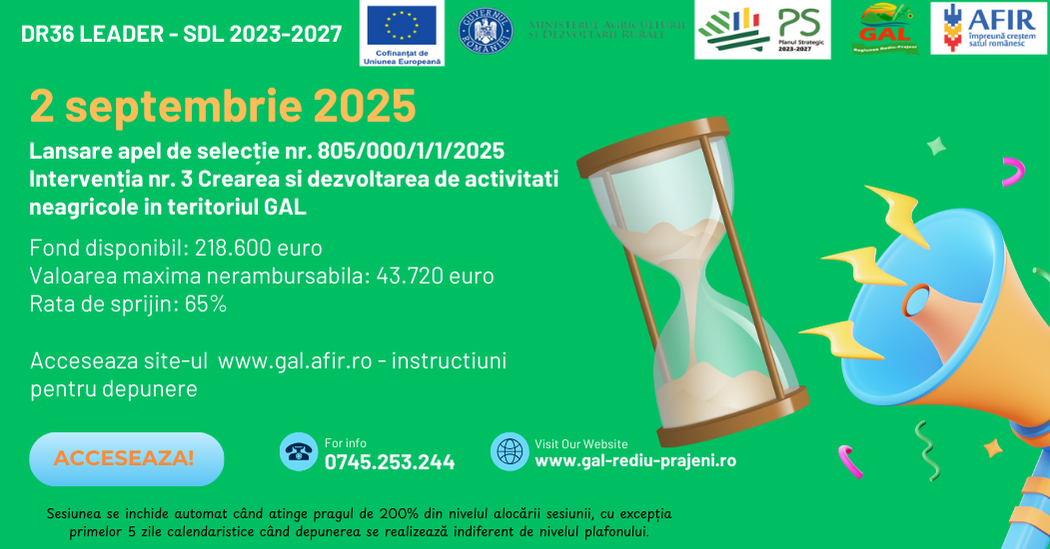 Pe 02.09.2025 se lanseaza apel de selectie pentru interventia nr. 3 Pe 02.09.2025 se lanseaza apel de selectie pentru interventia nr. 3