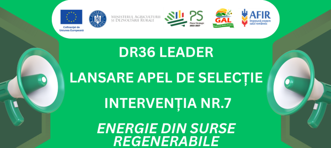 Lansare apel de selecție nr. 803/000/2/8/2026 – Intervenția nr. 7 – ENERGIE DIN SURSE REGENERABILE