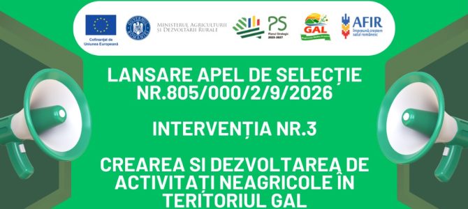 Lansare apel de selecție nr. 805/000/2/9/2026 – Intervenția nr. 3